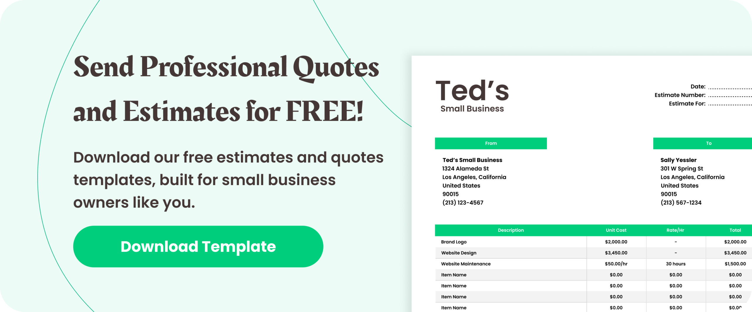 Download and customize trulysmall free estimate and quote template
