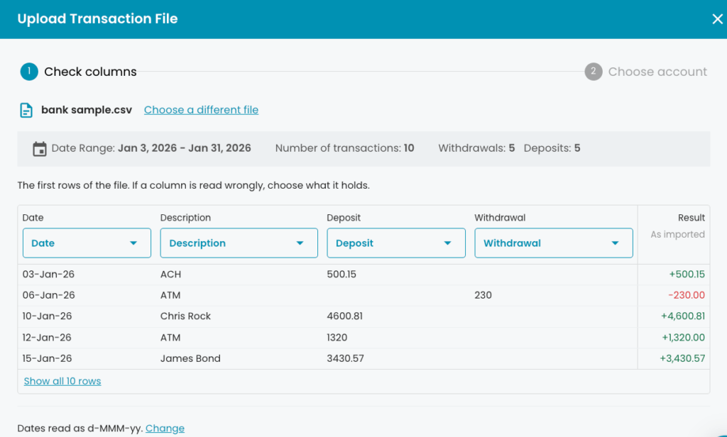 TrulySmall CSV import