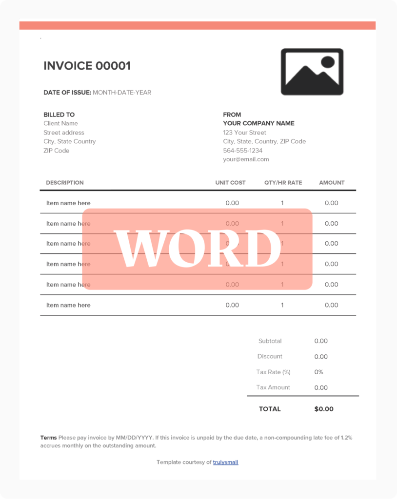 Free Freelancer Invoice Templates Trulysmall