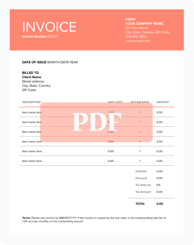 Free PDF Invoice Template