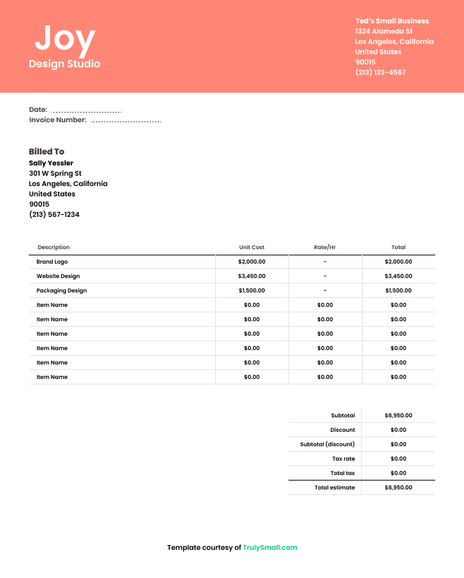 Designer Invoice Template